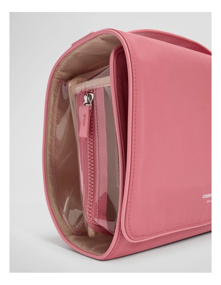 Recycled Polyester Roll-up Cosmetic Bag in Strawberry image 3