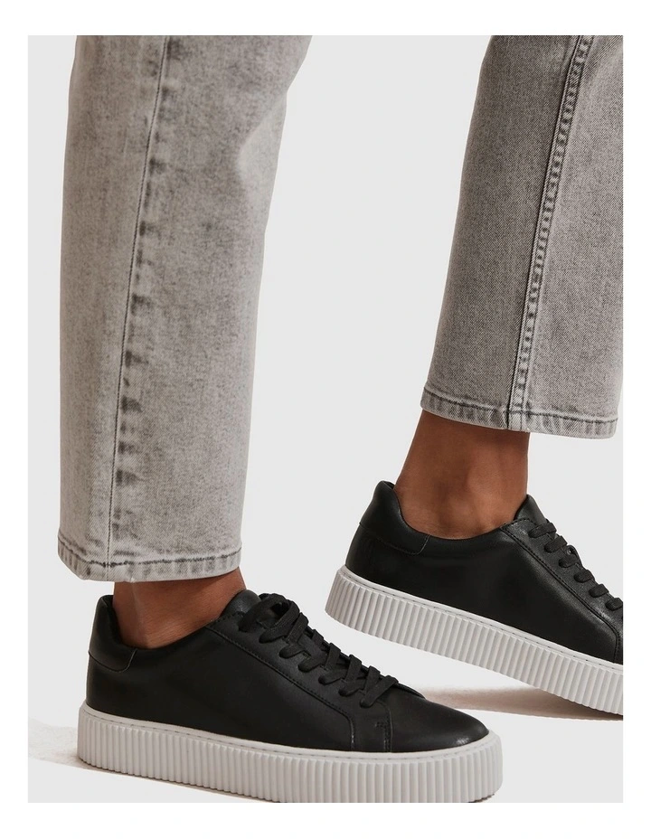Freya Sneaker in Black Leather image 2