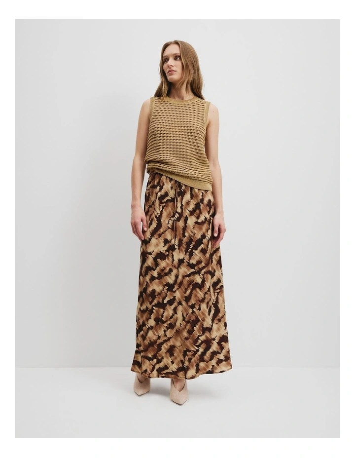 Organically Grown Cotton Crochet Knit Tank in Wheat image 3
