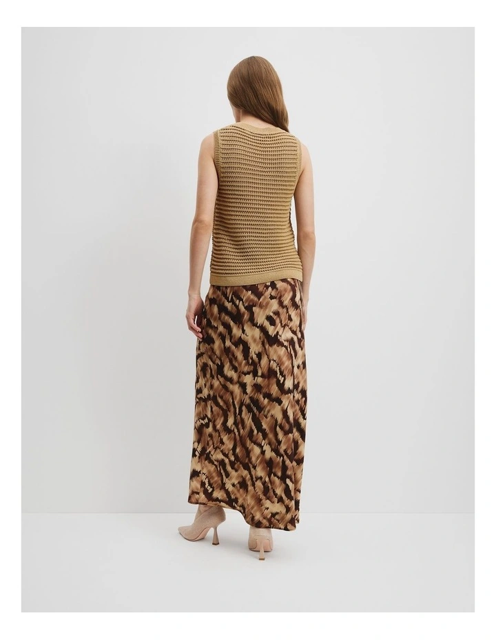 Organically Grown Cotton Crochet Knit Tank in Wheat image 4