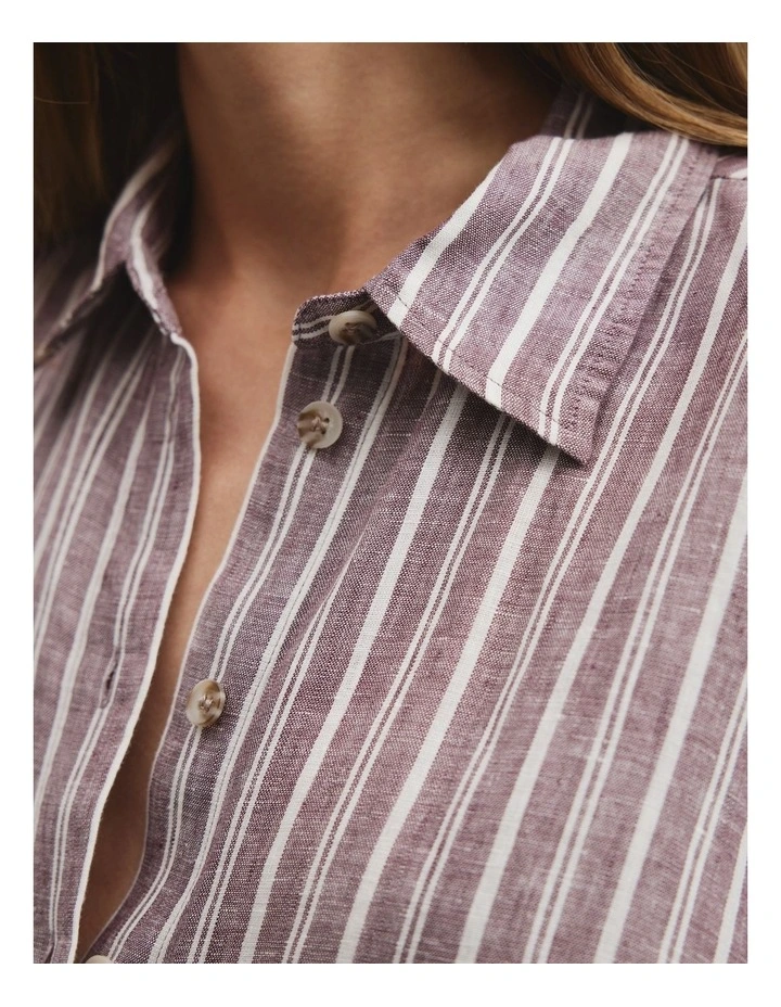 Print Short Sleeve Shirt in Port Stripe image 2