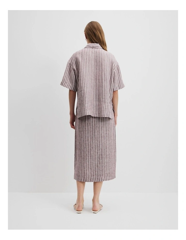 Print Short Sleeve Shirt in Port Stripe image 4