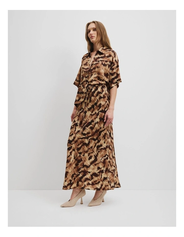 Print Pull-On Cupro Skirt in Abstract Animal image 1