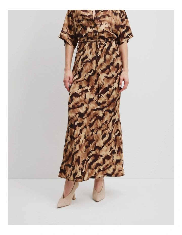 Print Pull-On Cupro Skirt in Abstract Animal image 3