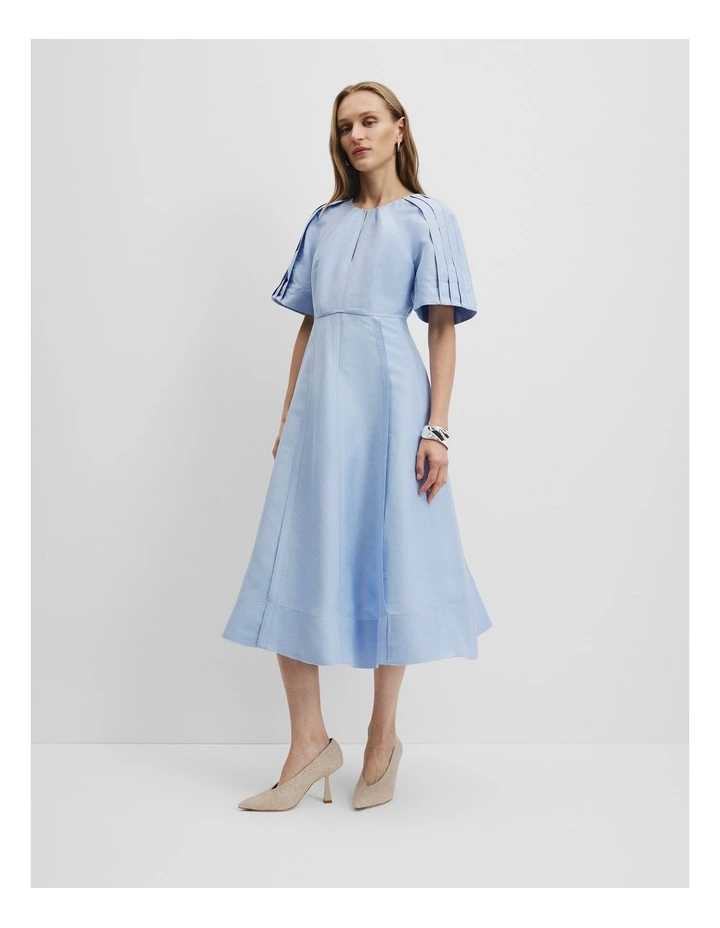 Panelled Detail Midi Dress in Smoke Blue image 1