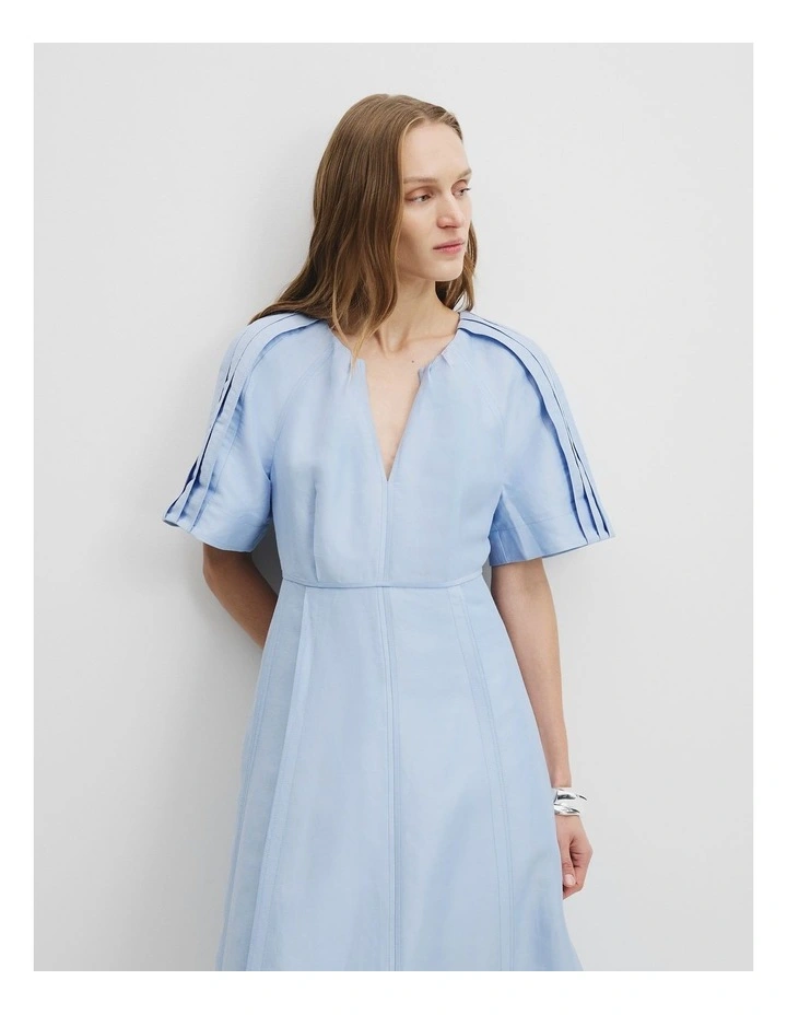 Panelled Detail Midi Dress in Smoke Blue image 2