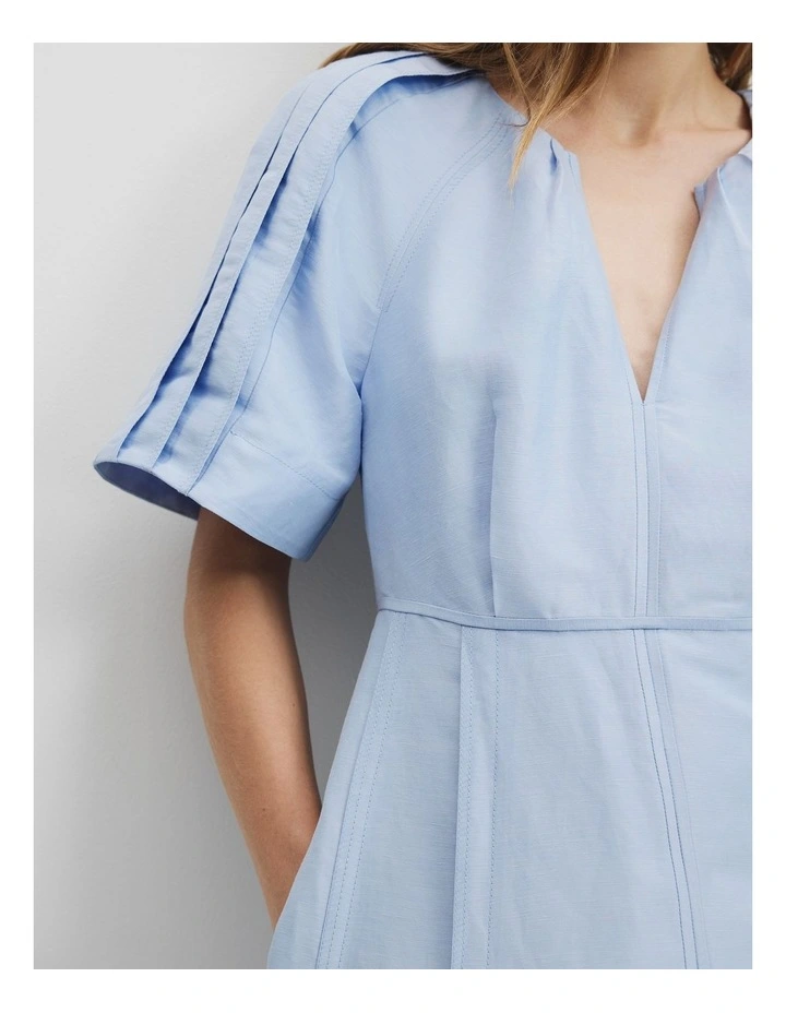 Panelled Detail Midi Dress in Smoke Blue image 3