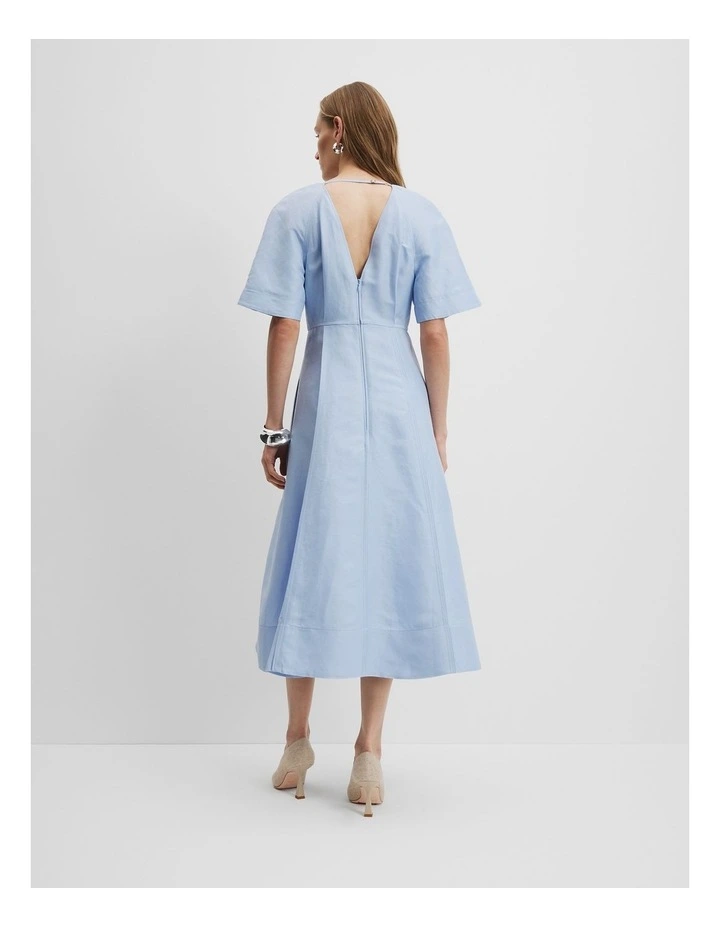 Panelled Detail Midi Dress in Smoke Blue image 4