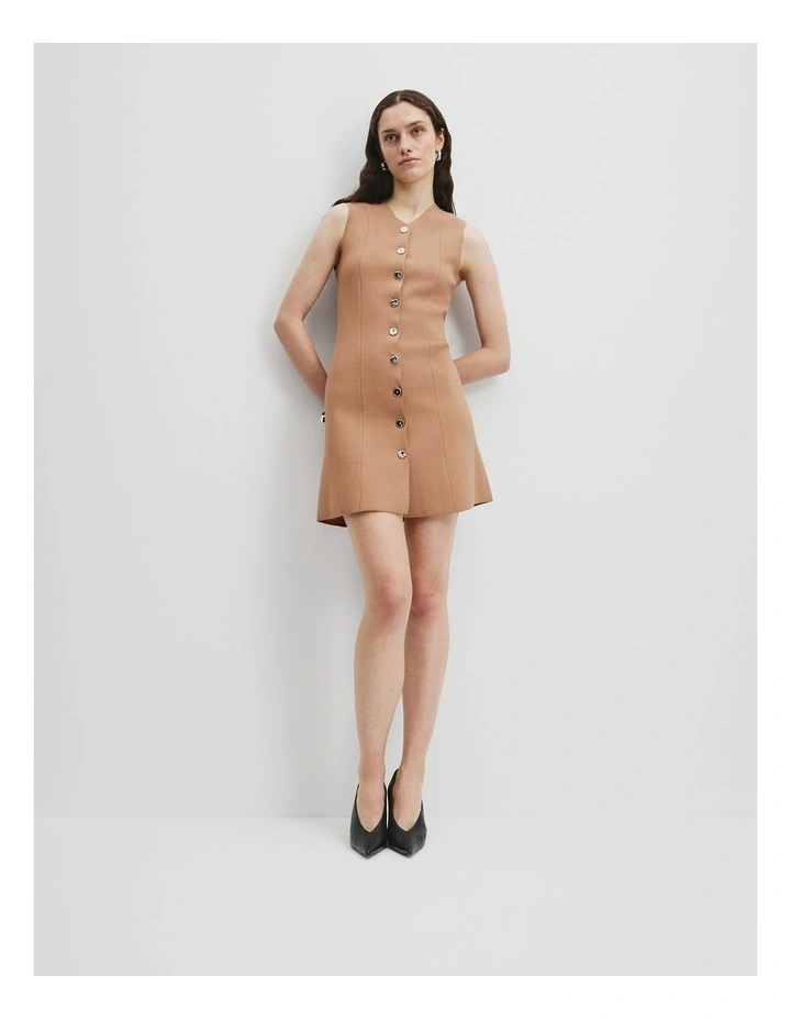 Compact Knit Vest Dress in Blush Pink image 1