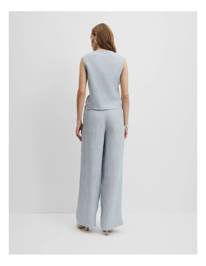 Organically Grown Linen Wrap Vest Top in Flint image 4