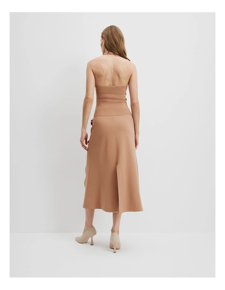 Compact Knit Halter Top in Blush Pink image 4