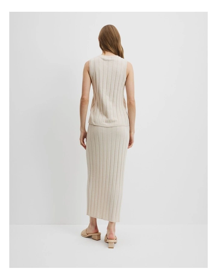 Organically Grown Cotton Linen Button Front Tank in Sand image 4