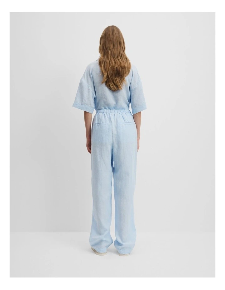 Organically Grown Linen Pull-on Pant in Chambray Blue image 4