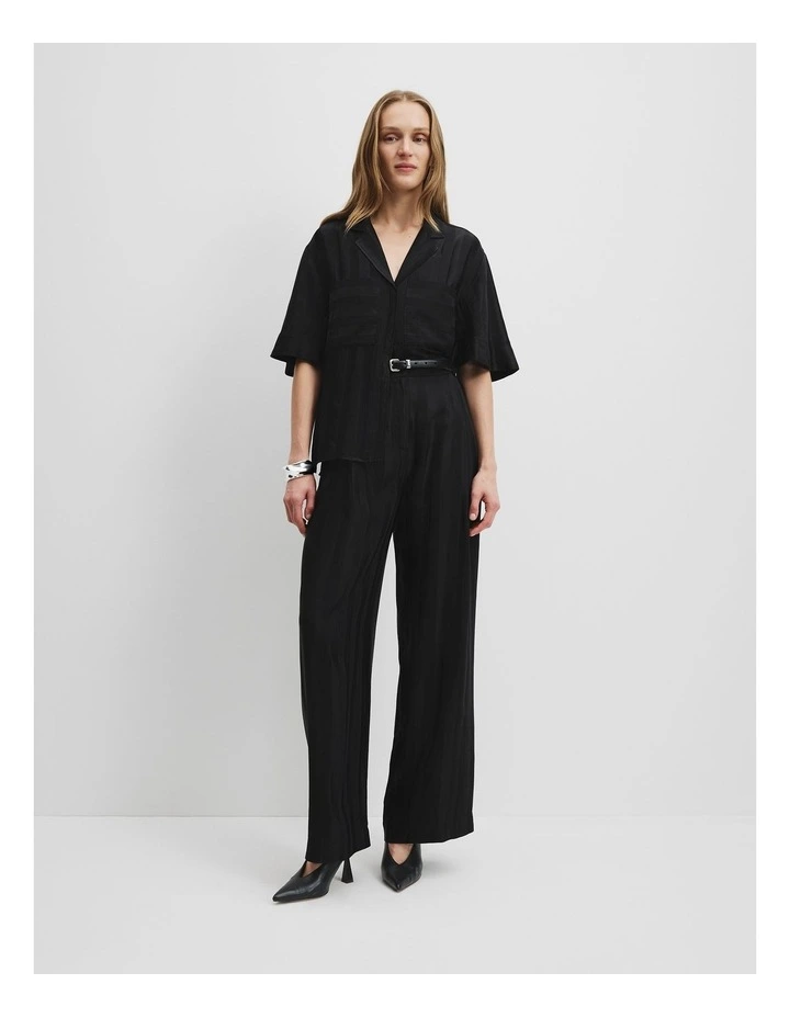 Self Stripe Pant in Black image 3