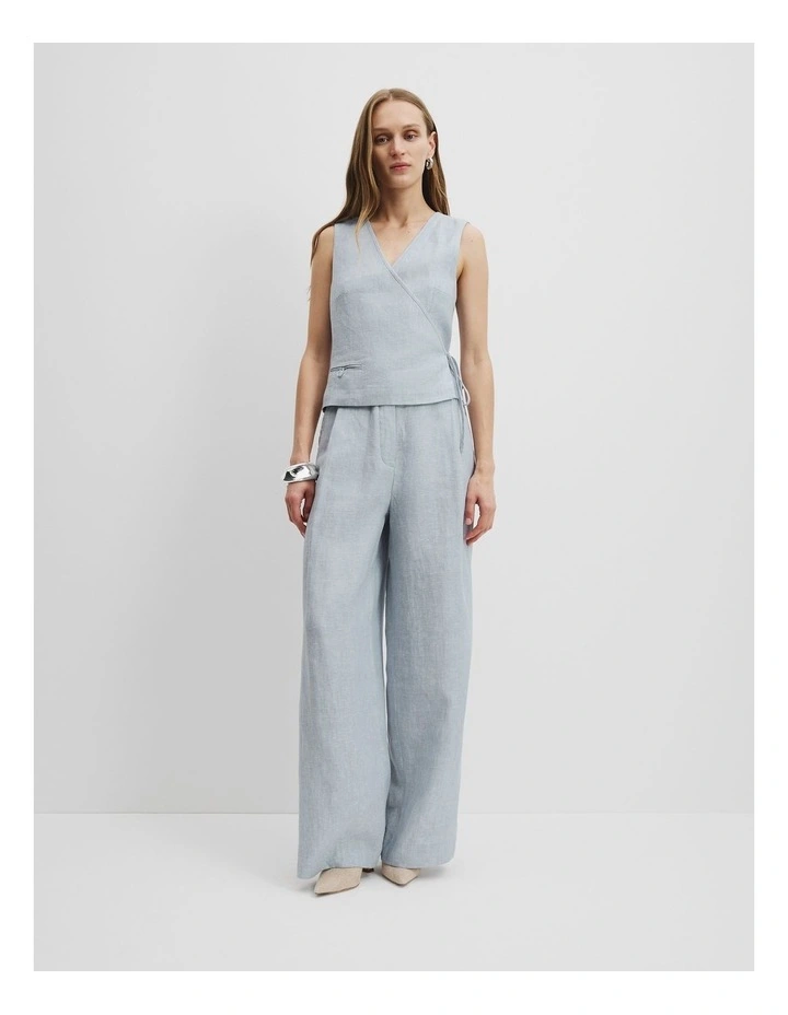 Organically Grown Linen Yarn Dyed Pant in Flint image 1