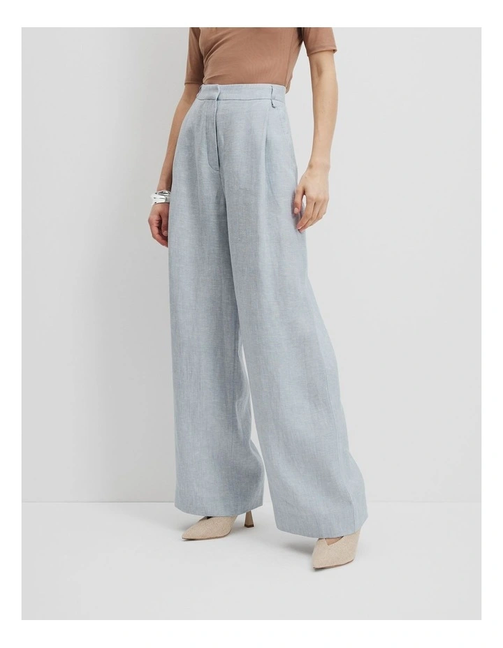 Organically Grown Linen Yarn Dyed Pant in Flint image 2