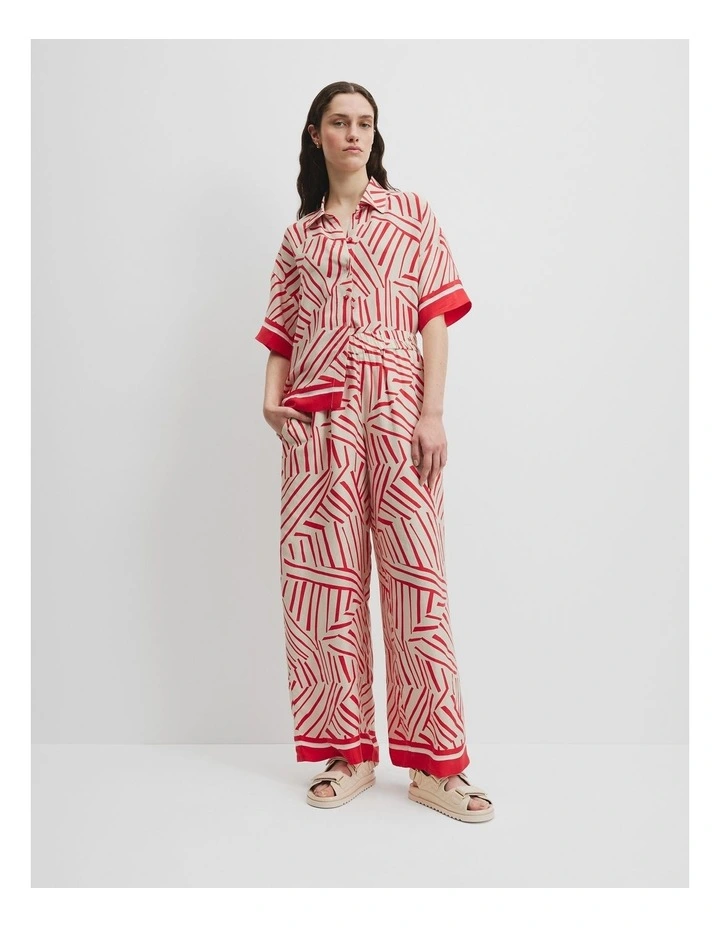 Print Pull-On Cupro Pant in Spliced Stripe image 1