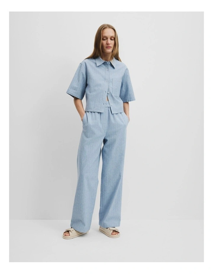 Pull-on Denim Pant in Blue Stripe image 1