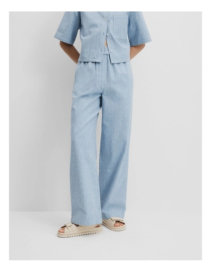Pull-on Denim Pant in Blue Stripe image 2