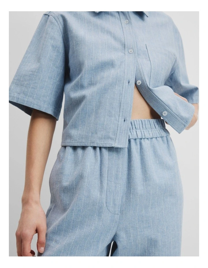 Pull-on Denim Pant in Blue Stripe image 3