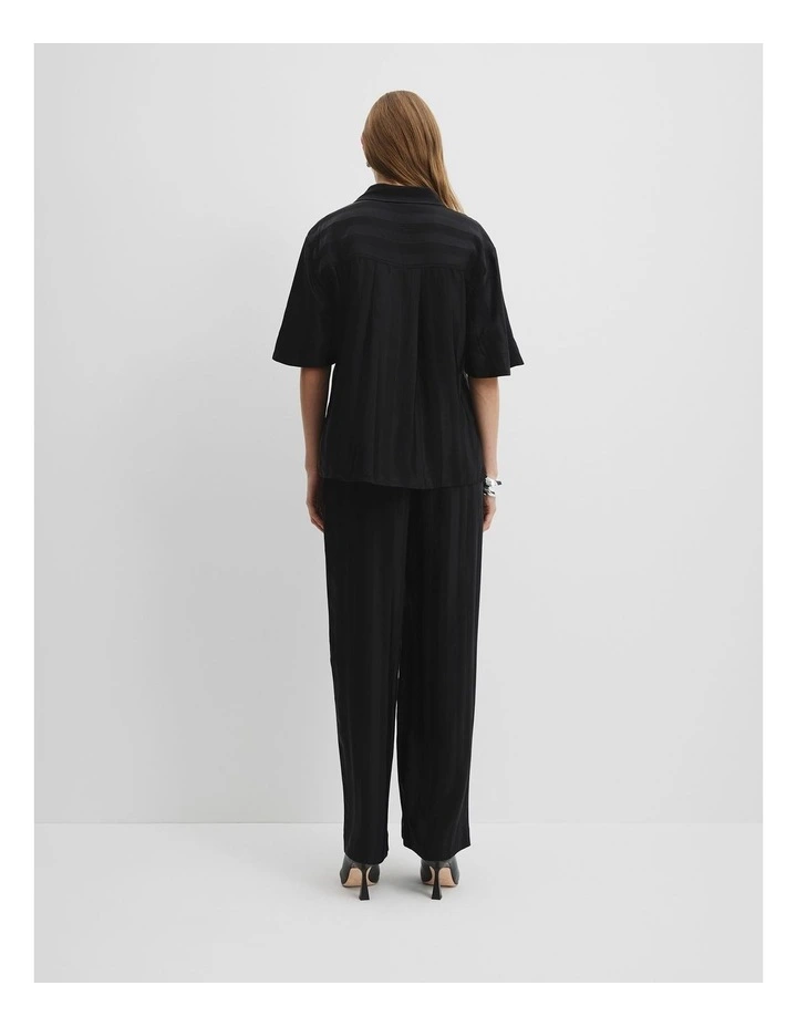 Self Stripe Short Sleeve Shirt in Black image 5