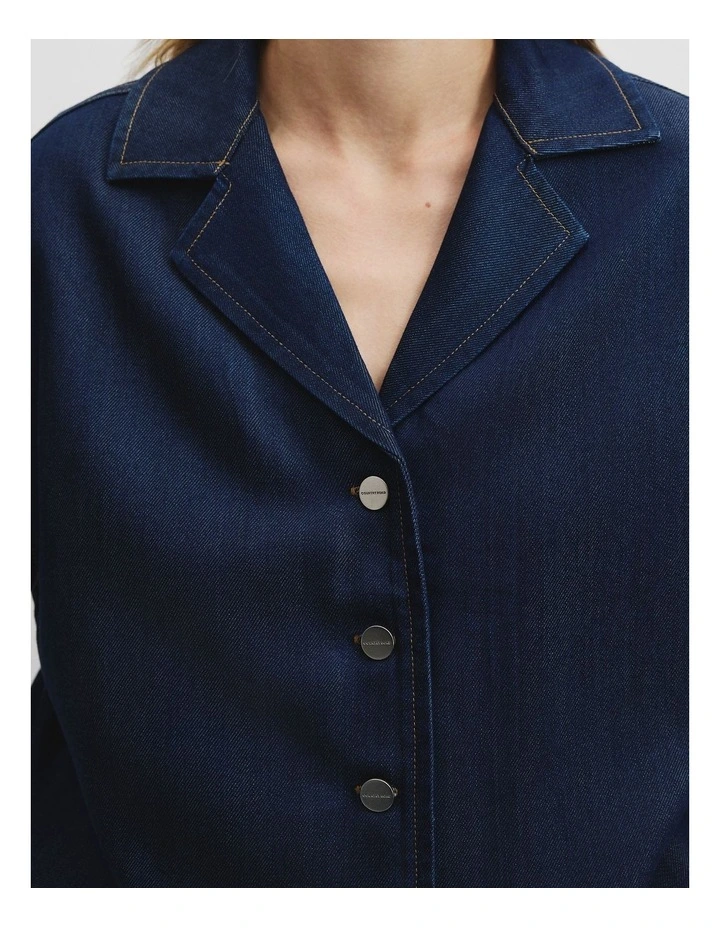 Soft Denim Short Sleeve Shirt in Indigo Rinse image 2