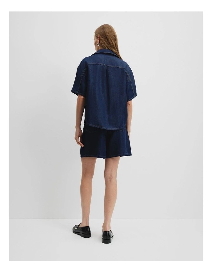 Soft Denim Short Sleeve Shirt in Indigo Rinse image 4