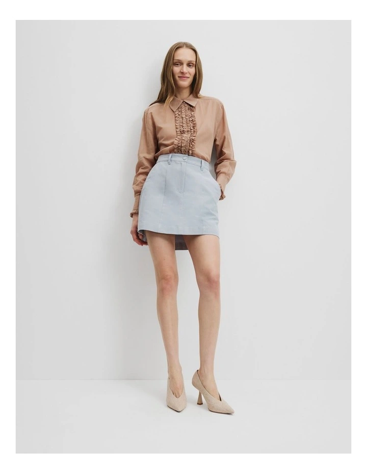 Ruffle Organza Shirt in Nutmeg image 1