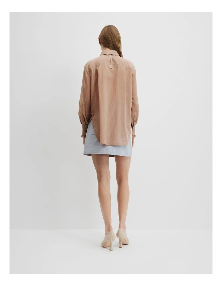Ruffle Organza Shirt in Nutmeg image 4