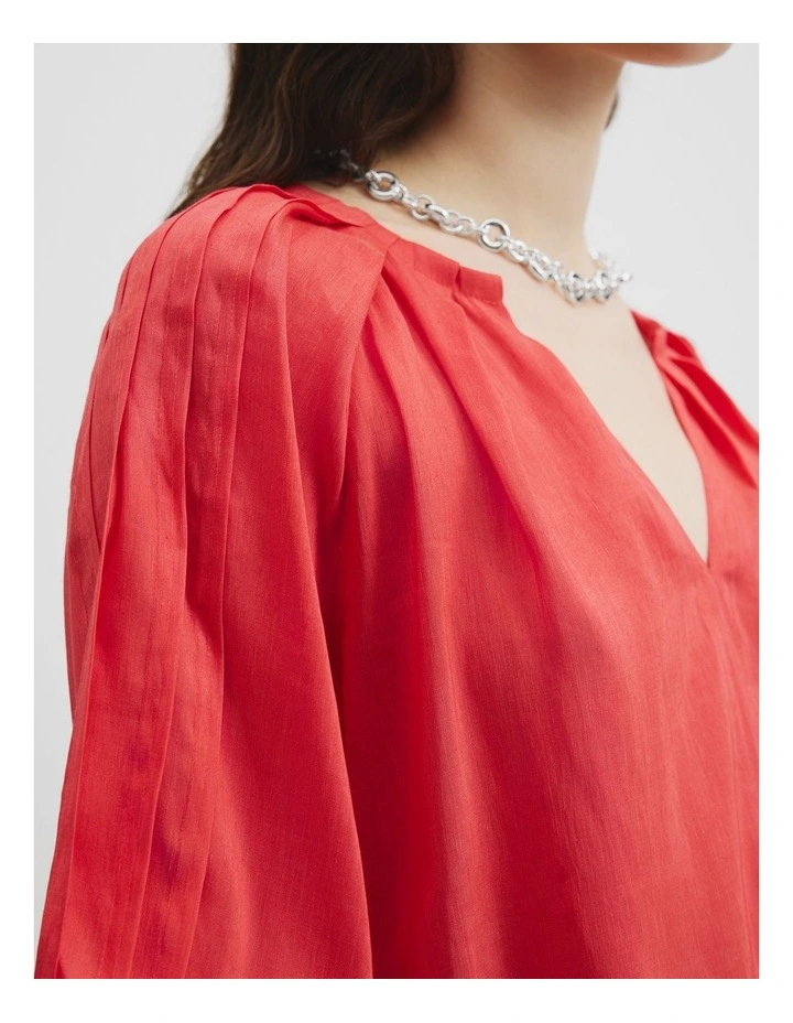 Short Sleeve Soft Popover in Ruby image 2