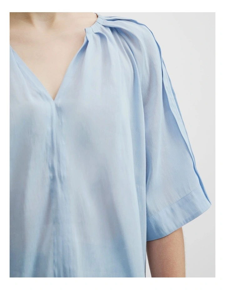 Short Sleeve Soft Popover in Smoke Blue image 3