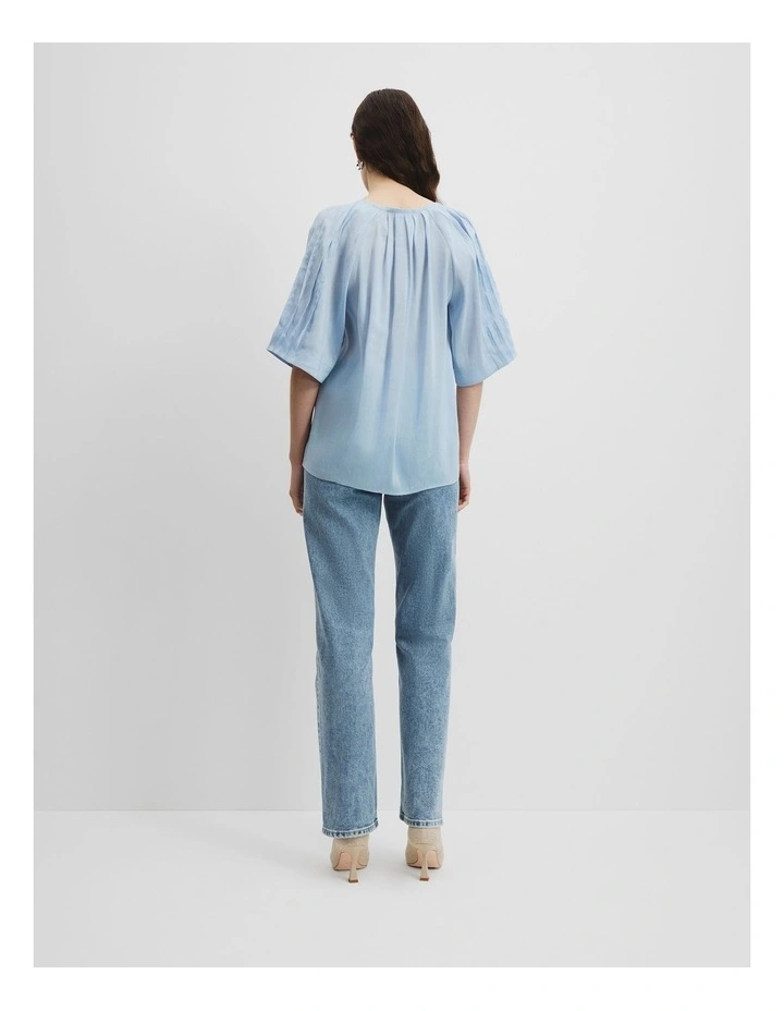 Short Sleeve Soft Popover in Smoke Blue image 4