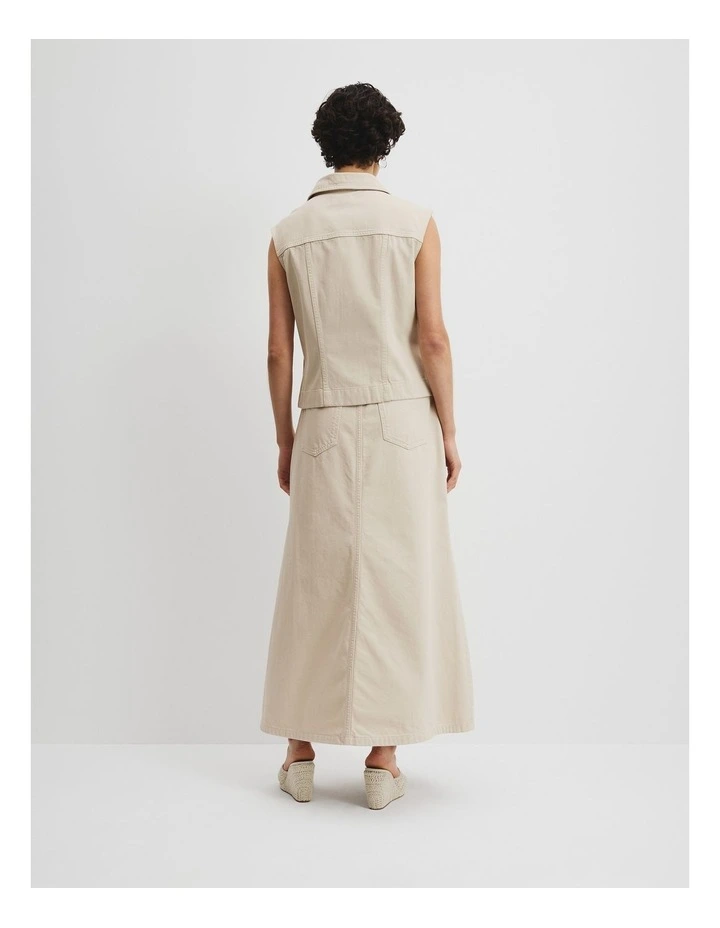 Relaxed Denim Vest in Pebble image 4