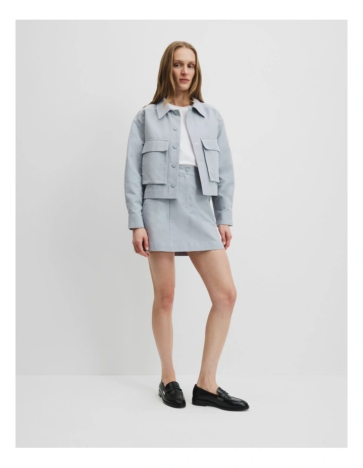 Organically Grown Cotton Panelled Mini Skirt in Flint image 1