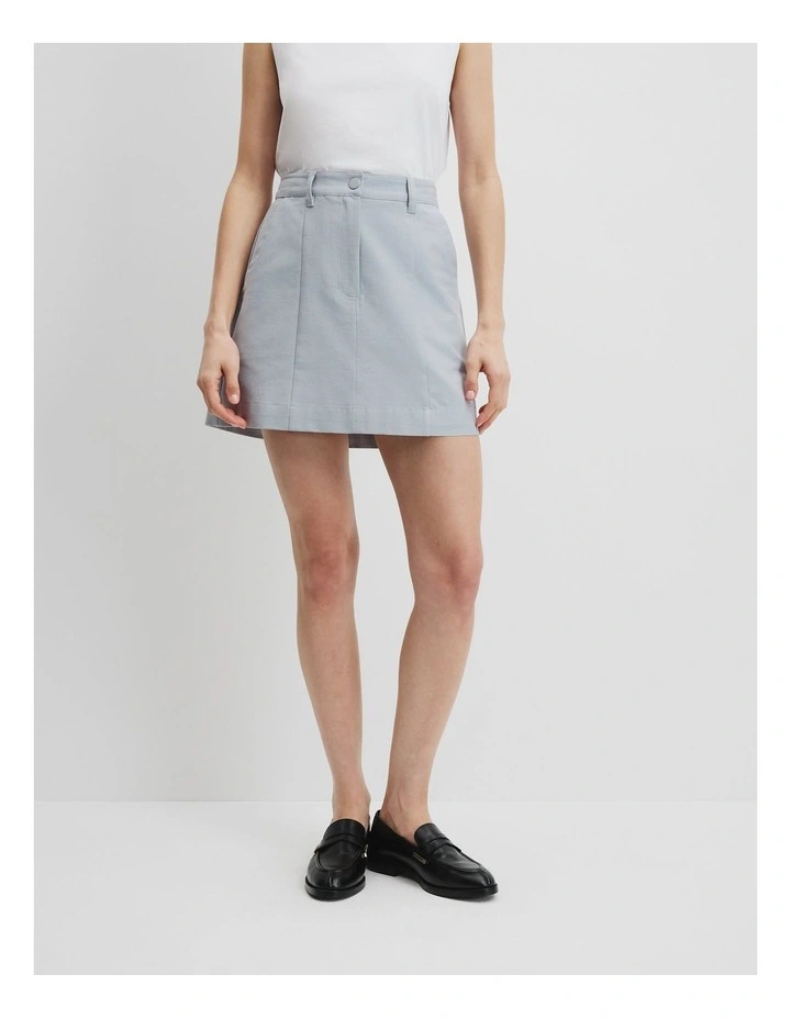 Organically Grown Cotton Panelled Mini Skirt in Flint image 2