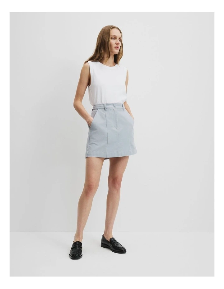 Organically Grown Cotton Panelled Mini Skirt in Flint image 3