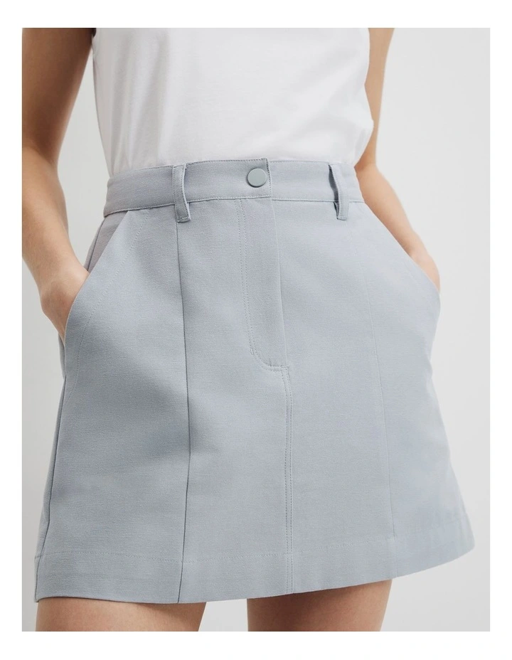 Organically Grown Cotton Panelled Mini Skirt in Flint image 4