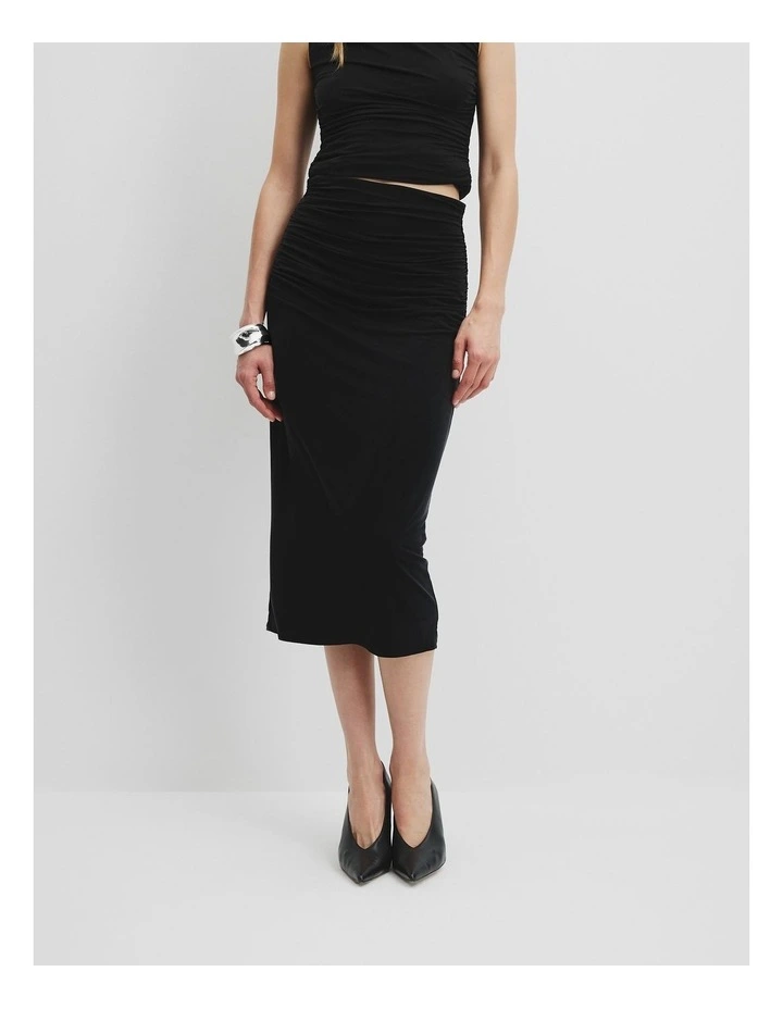 Cupro Jersey Skirt in Black image 2
