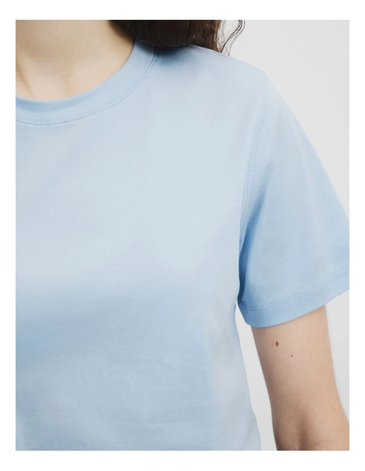 Mercerised Slim T-shirt in Smoke Blue image 2
