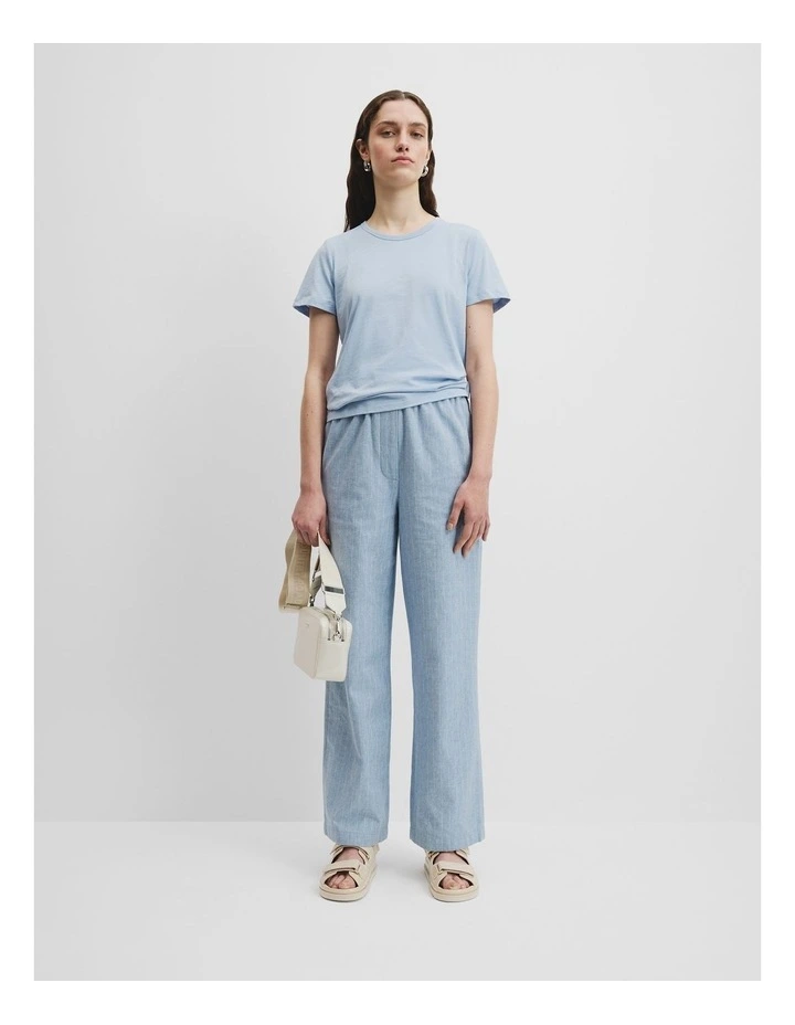 Australian Cotton Slub Short Sleeve T-Shirt in Smoke Blue image 2