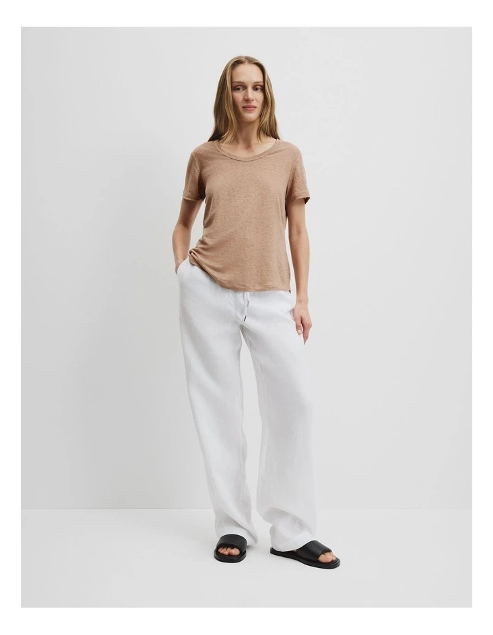 Linen Jersey T-shirt in Nougat image 3