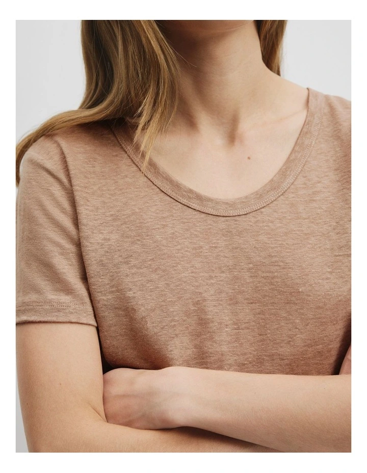 Linen Jersey T-shirt in Nougat image 4