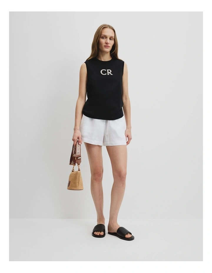 Australian Cotton CR Logo Tank in Black image 3