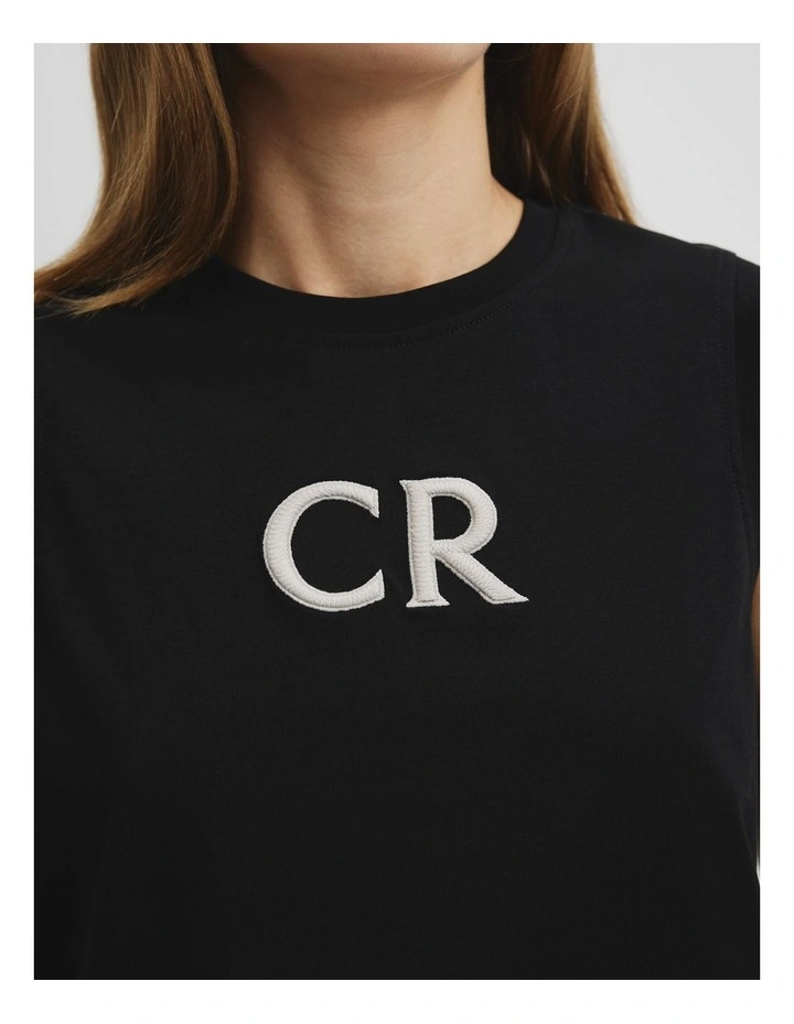 Australian Cotton CR Logo Tank in Black image 4