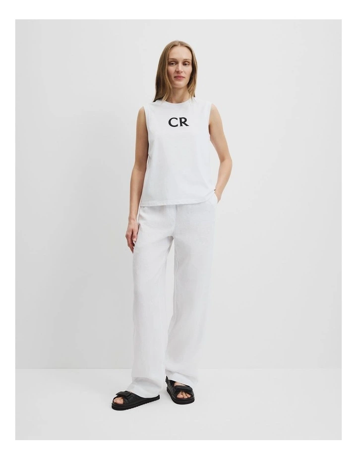 Australian Cotton Logo Tank in White image 1