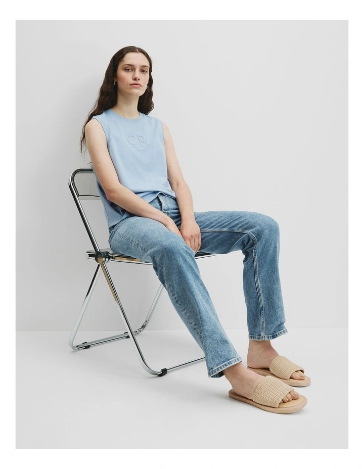 Australian Cotton CR Logo Tank in Smoke Blue image 1