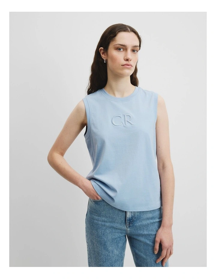 Australian Cotton CR Logo Tank in Smoke Blue image 3