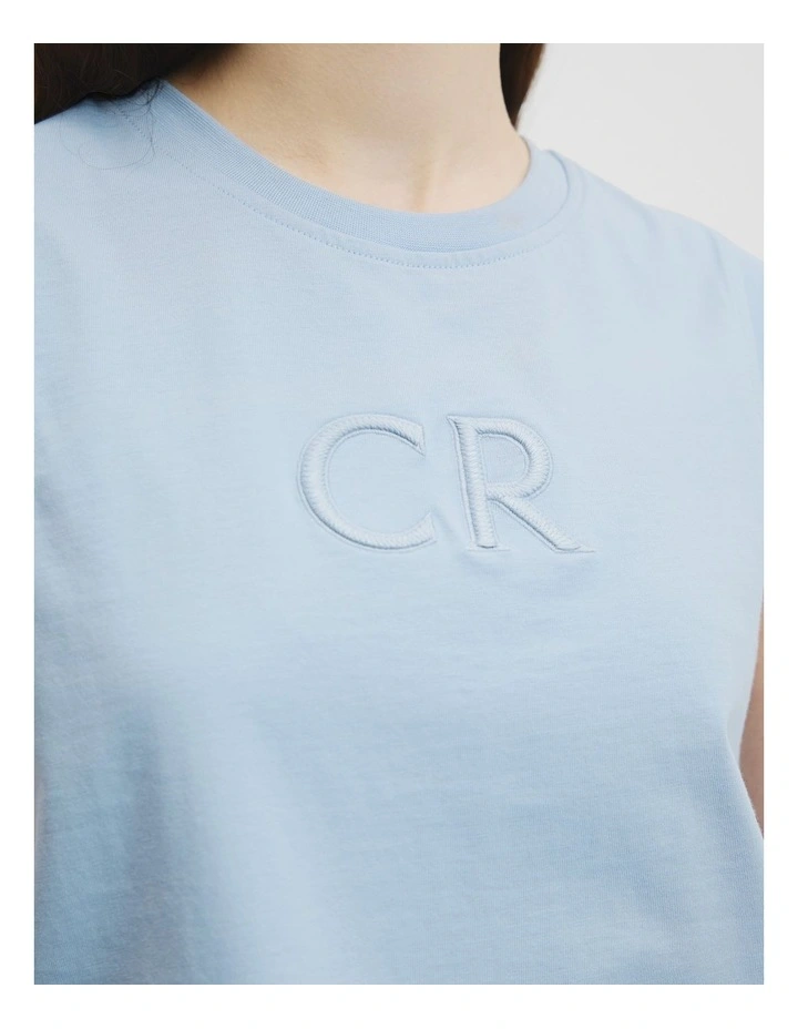 Australian Cotton CR Logo Tank in Smoke Blue image 4
