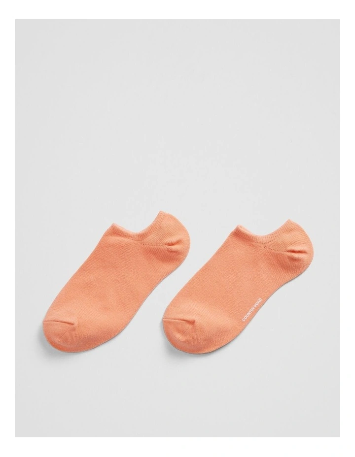 Australian Cotton Blend Sneaker Sock in Melon image 1