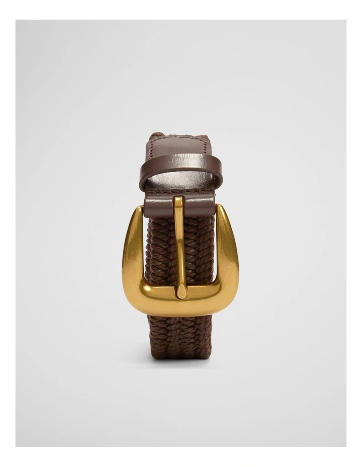 Mid Braided Belt in Chocolate image 1